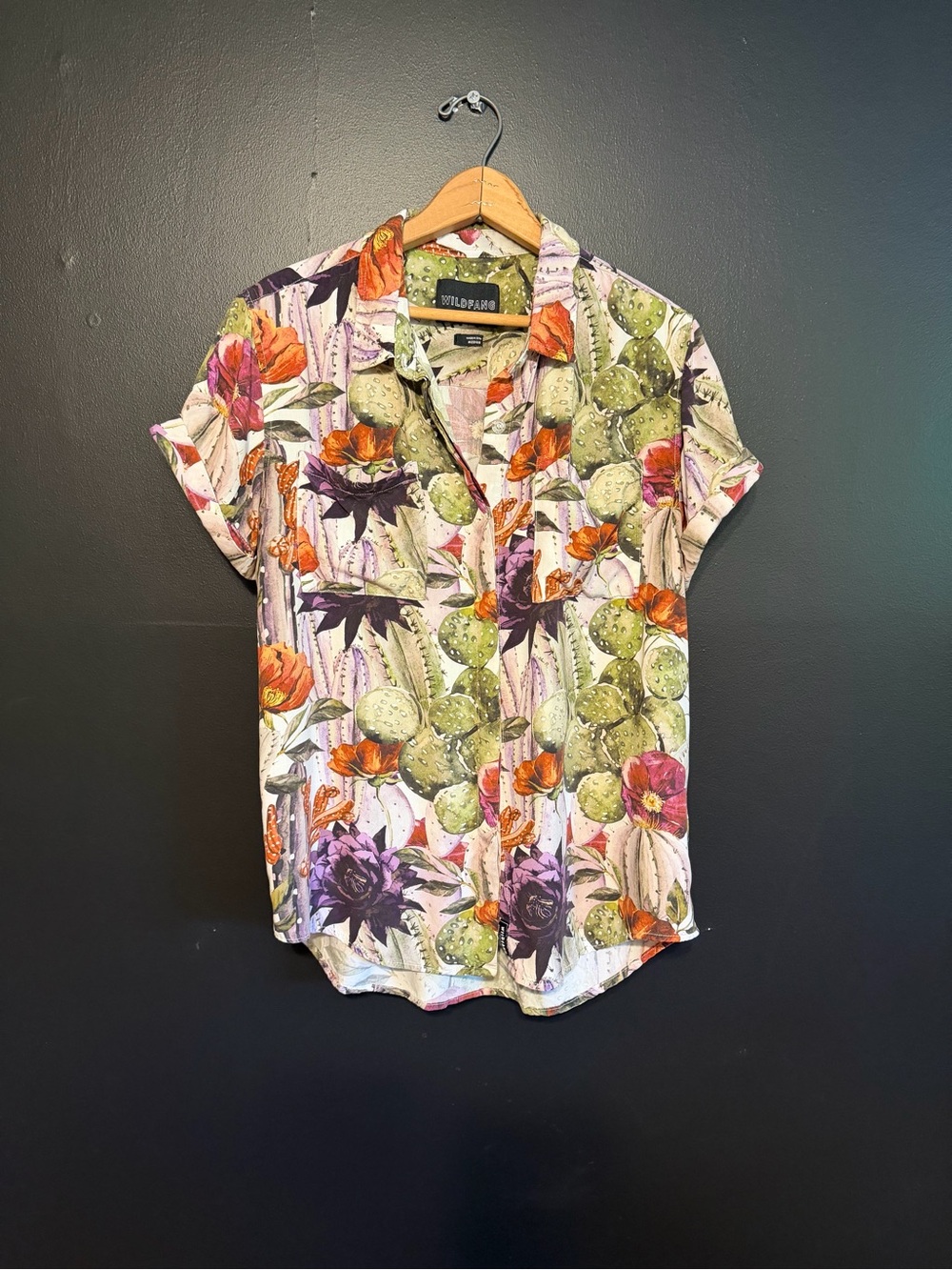 Wildfang Empower Short Sleeve Shirt in Cactus Floral